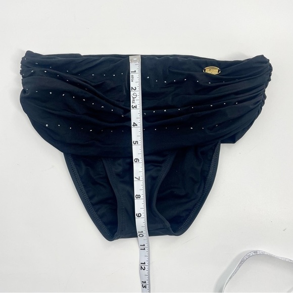 St John swim retro pant black rhinestone foldover bikini bottom style 242175 - Picture 3 of 10